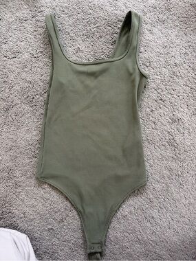 Ribbed Olive Green woman’s  Bodysuit